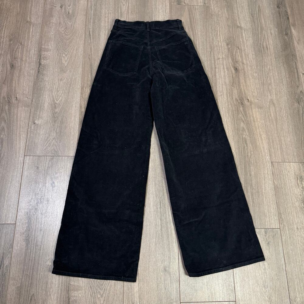 Madewell SuperWide-Leg Corduroy Pants WMNS 23 Black High Rise Stretchy Zip Fly - Picture 6 of 8